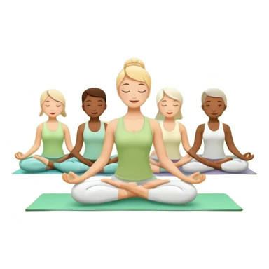 Ein Yogakurs der in einem grünen Park stattfindet im Sommer. sticker