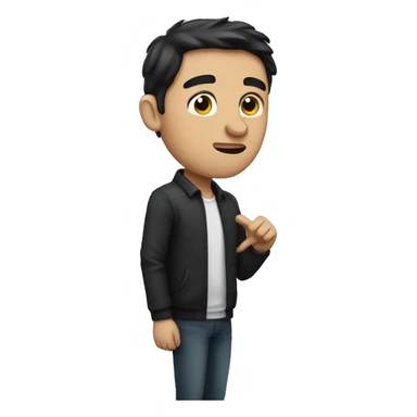 Dark haired man pinching nose  sticker