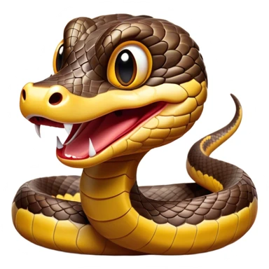 Cinematic Comical Chinese Water Snake Portrait Emoji, Head tilted dramatically with an exaggeratedly amused expression, featuring a striking, glossy scaled body with bold patterns and wide, expressive eyes filled with playful disbelief, Simplified yet hilariously expressive features, highly detailed, glowing with a slightly sassy aquatic glow, high shine, dramatic yet playful, stylized with an air of cheeky water mischief, soft glowing outline, capturing the essence of a spirited and over-the-top water snake that feels like it could slither its way into internet fame instantly! sticker