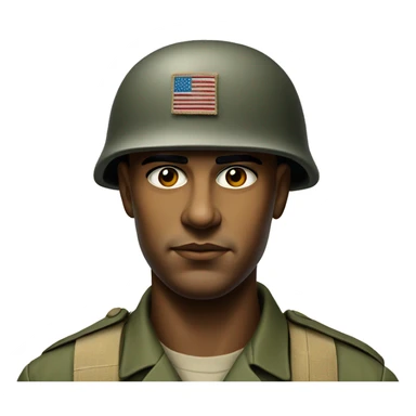 photorealistic serious american soldier 1960s sticker