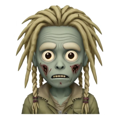 memoji zombie with dreads  sticker