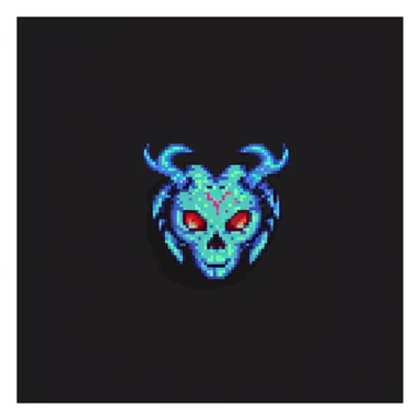 a glowing demon heart with horns sticker
