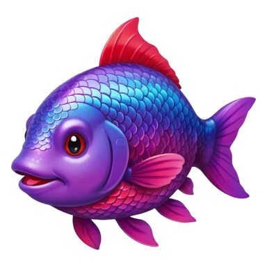 color gradient between red and purple glitter cute happy carp sticker