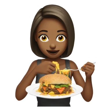 girl doing mukbang sticker