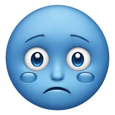 Sad face blue. emoji  sticker