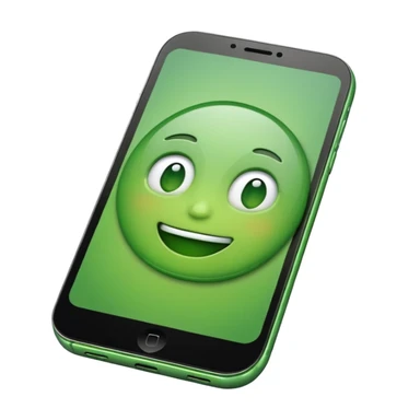 apple style emoji of a smartphone with a green background sticker