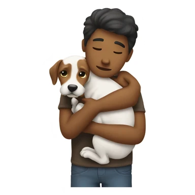 person hugging dog sticker