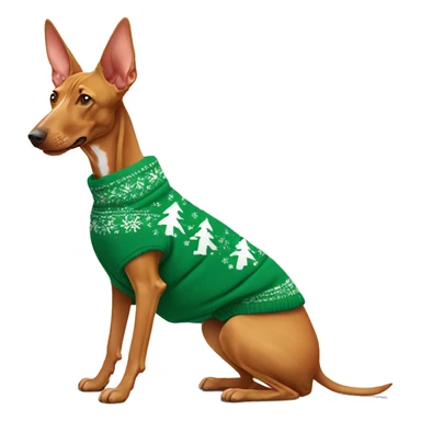 Pharaoh Hound wearing christmas Sweatshirt  sticker