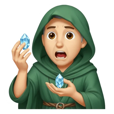 druid character gasping holding cracked crystal sticker