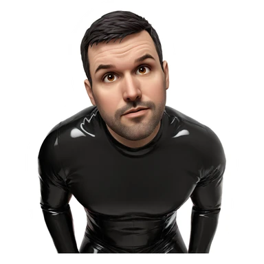 mysterious male in latex suit sticker