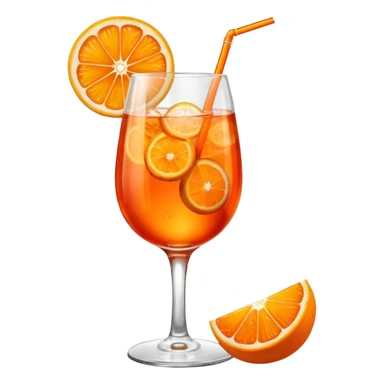 A glass of Aperol spritz with an orange slice sticker