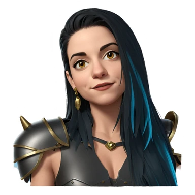 girl in armor with earrings sticker