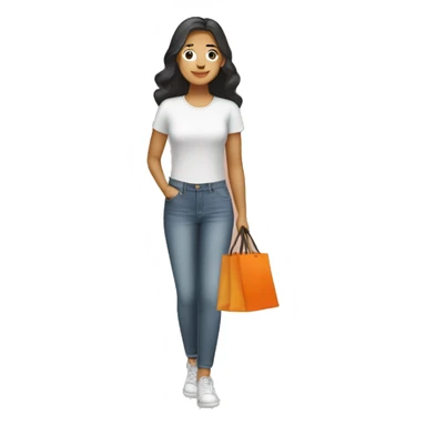 create a woman with shopee shopping sticker