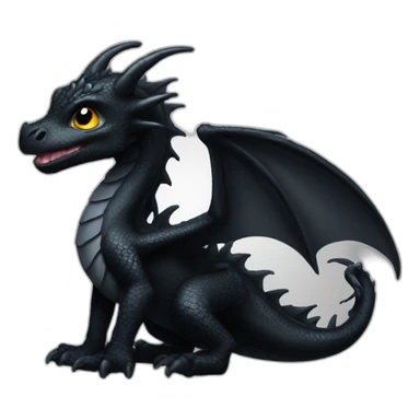 baby black dragon sticker