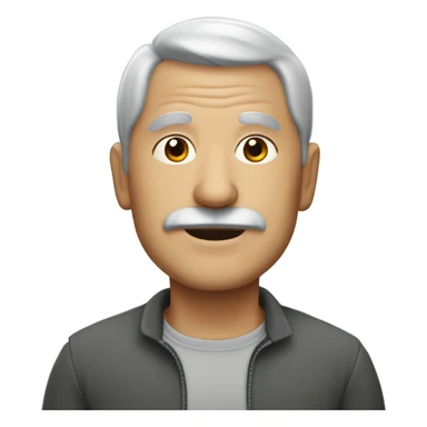 grandpa with grey hair and a fringe sticker