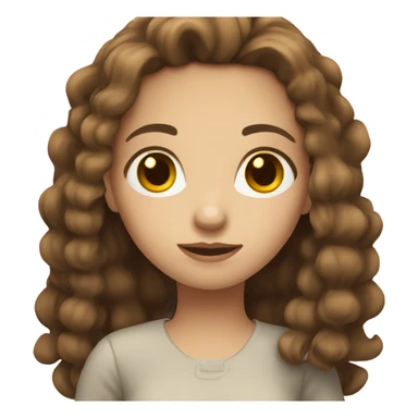 fair-skinned girl with brown hair and eyes sticker