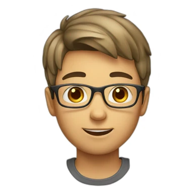 A boy with a glass sticker