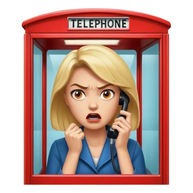 Telephone booth with angry woman inside sticker