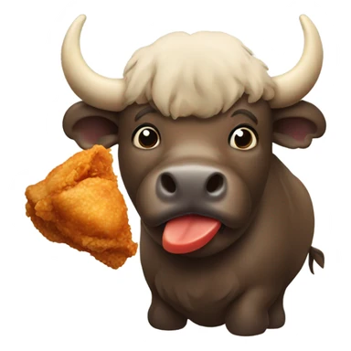 A buffalo with a chicken wing  sticker