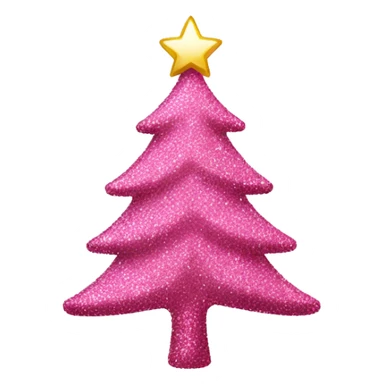 Pink sparkly Christmas tree sticker