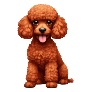 red poodle small sticker