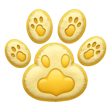 a pastel yellow pawprint sticker