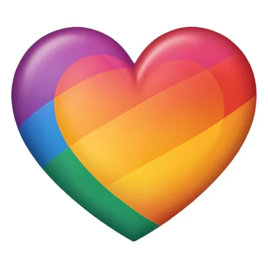 heart with lesbian sunset pride flag colors sticker