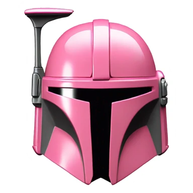 Flat Pink and white Mandalorian helmet sticker