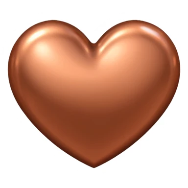 heart with a metallic copper finish sticker