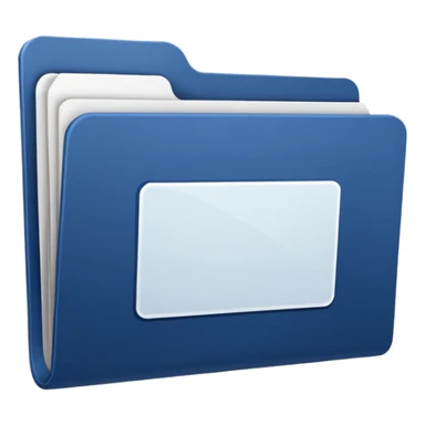 a dark blue file with blank name label on it sticker