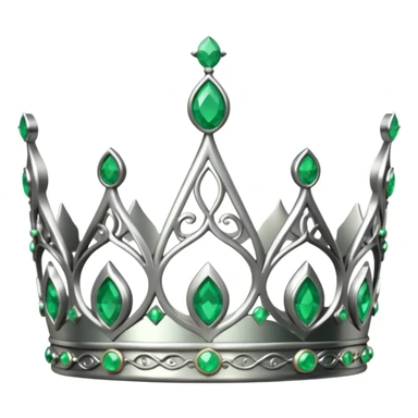 silver feminine crown with emeralds sticker