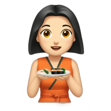 Kim eats sushi sticker