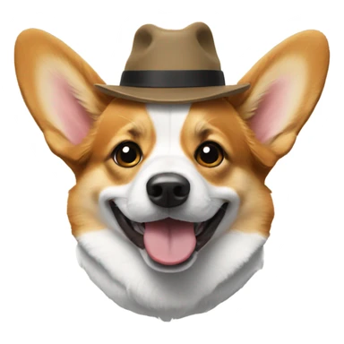 corgi wearing a hat sticker