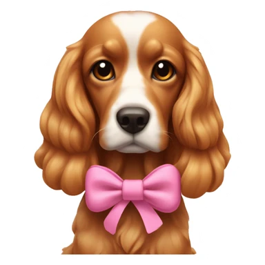 Un cocker fauve avec un noeud rose sticker