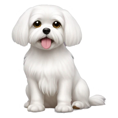Maltese white dog cute no collar sitting down sticker