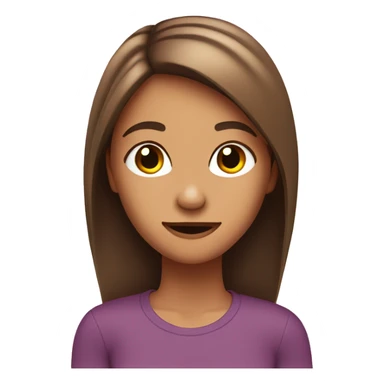 smirking girl, tucking brown hair behind ear sticker