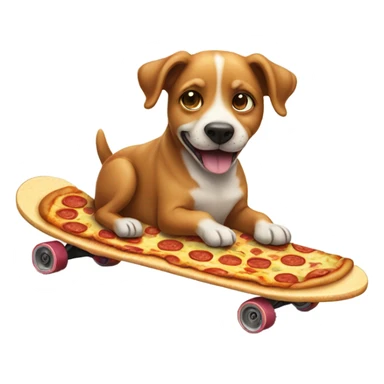 Dog eating a pizza on skateboard sticker