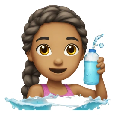 Una chica tomando agua con chía sticker