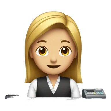 person working at the cash register  sticker