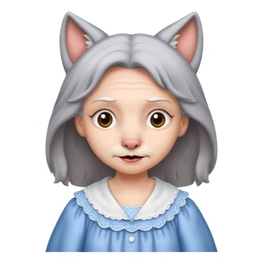The big bad wolf put on Grandma's clothes and disguised itself as a human. sticker