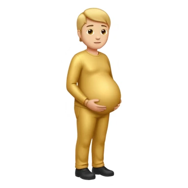 pregnant man emoji, side view, all gold sticker