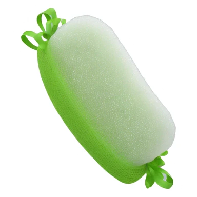 Synthetic mesh loofah sticker