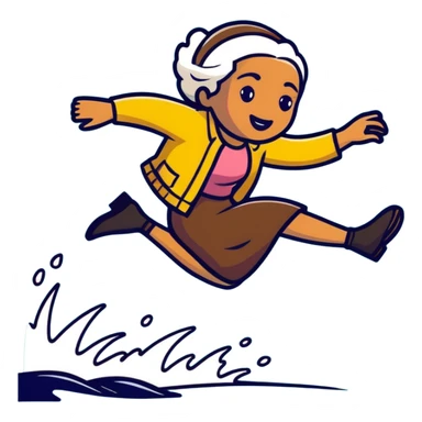 Rosa Parks jumping over a river sticker