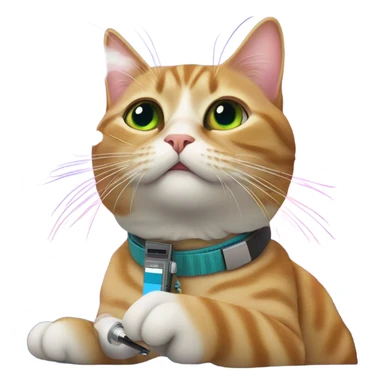 Cat vaping in space sticker