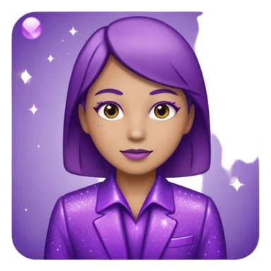 supervisor wearing glitter purple glittery clothes sticker