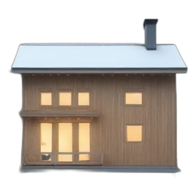 iconic scandinavian architecture wood holiday home from the front sticker