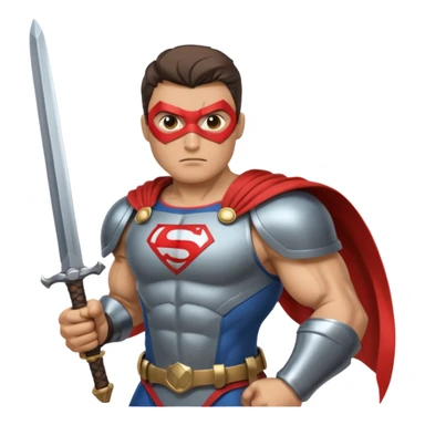 superhero with a sword sticker
