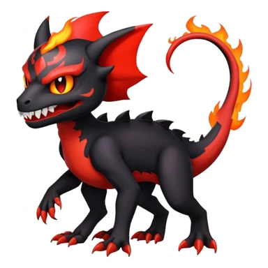 Salandit-Noibat-Litten-Hybrid with a white skull-face (Full body) sticker