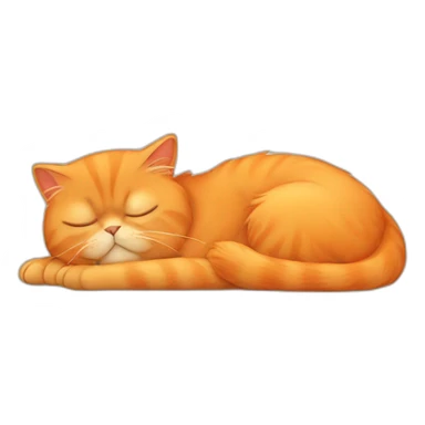 Orange persian cat sleeping sticker