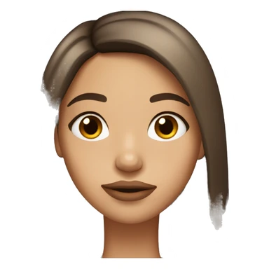 Girl in her 20’s with long straight brown hair and hazel eyes with big lips sticker